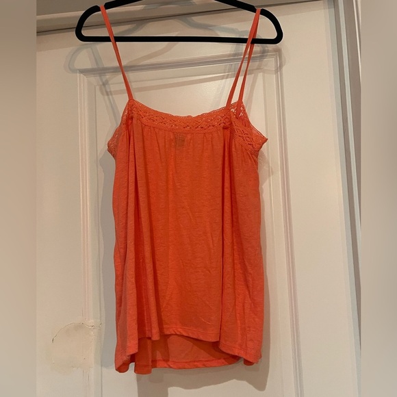 Old Navy Coral Women's Camisole with Lace Detail Linen Blend - Picture 4 of 4